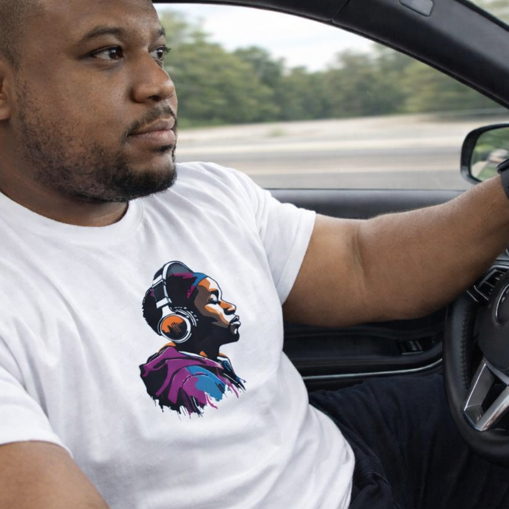 Get the Beat Blast tee Hip hop headphone journey, classic to wireless. Heart of the streets, graffiti and vibes droppin'. Wear the beat.