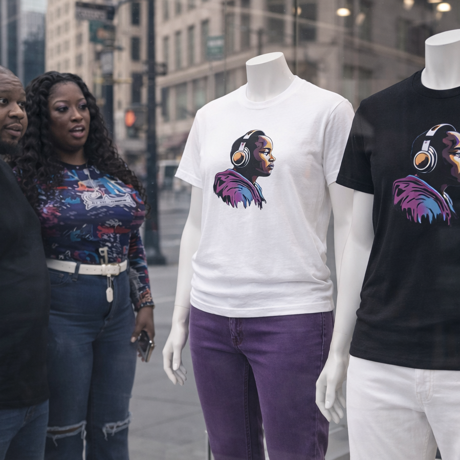 Get the Beat Blast tee Hip hop headphone journey, classic to wireless. Heart of the streets, graffiti and vibes droppin'. Wear the beat.