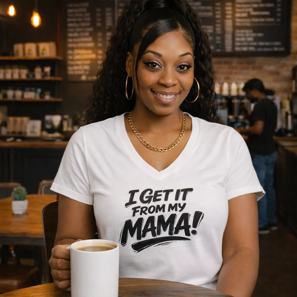 I Get It From My Mama TShirt Mothers Day Gift Tee Confidence and Culture Statement Shirt