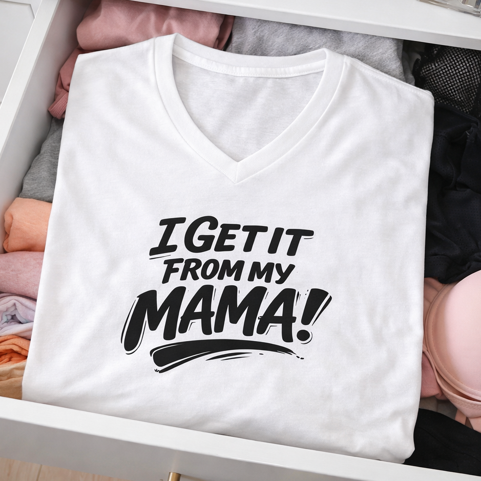 I Get It From My Mama TShirt Mothers Day Gift Tee Confidence and Culture Statement Shirt