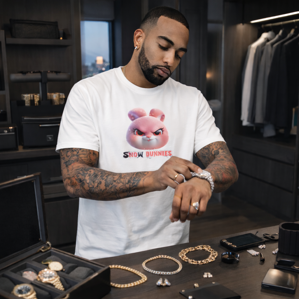 Snow Bunny Graphic T-Shirt Hidden Message Bunny Tee | IYKYK Wordplay Design