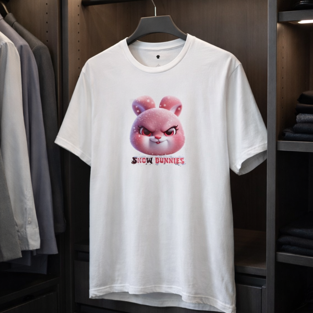 Snow Bunny Graphic T-Shirt Hidden Message Bunny Tee | IYKYK Wordplay Design