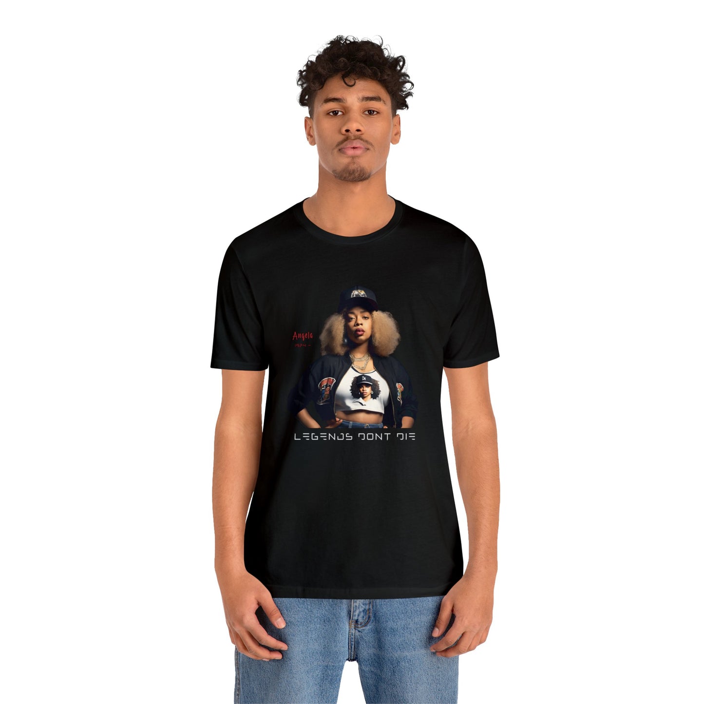 Legends Don't Die tee a fusion of history and style fierce Angela Davis Hip Hop gear resilience empowerment embrace black history with style